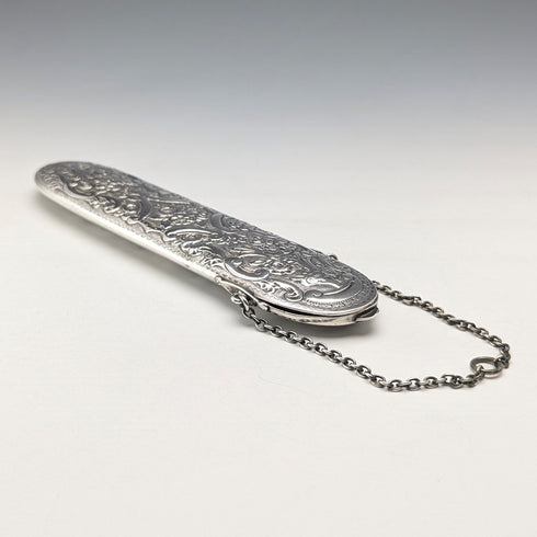 1888 British antique sterling silver chatelaine eyeglass case